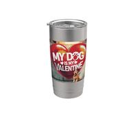 Mi perro es mi grafiti de Golden Doodle Street de San Valentín Vaso térmico de acero inoxidable de doble pared