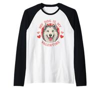 Mi Perro es mi Samoyedo de San Valentín. Paw Lover Camiseta Manga Raglan