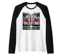 Mi Perro es mi San Valentín Australian Shepherd Street Graffiti Camiseta Manga Raglan