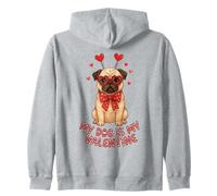 Mi Perro es mi San Valentín Día de San Valentín Amante de Perros Corazón Sudadera con Capucha