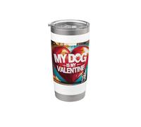 Mi perro es mi San Valentín Pastor alemán Street Graffiti Vaso térmico de acero inoxidable de doble pared