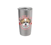 Mi perro es mi San Valentín Shih Tzu. amante de la pata Vaso térmico de acero inoxidable de doble pared