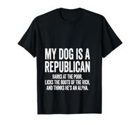 Mi Perro es una sátira de Humor político Republicano Anti-Republicano Camiseta gráfica económica
