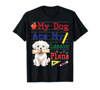 Mi Perro maltés se comió mis Planes de lecciones Divertido papá mamá Maestro Camiseta