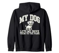 Mi Perro me Deja llevarlos al Parque Humor Divertido sobre Mascotas Sudadera con Capucha