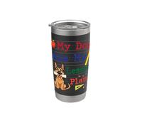 Mi perro pastor alemán se comió mis planes de lecciones Papá Mamá Maestra Vaso térmico de acero inoxidable de doble pared