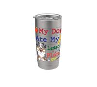 Mi perro pastor australiano se comió mis planes de lecciones Funny Teacher Vaso térmico de acero inoxidable de doble pared