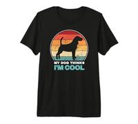 Mi Perro Piensa Que Soy Genial Beagle Retro Vintage Silhouette Camiseta Premium