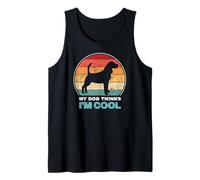 Mi Perro Piensa Que Soy Genial Beagle Retro Vintage Silhouette Camiseta sin Mangas
