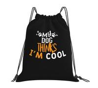 Mi Perro Piensa Que Soy Genial Unisex Mochila De Cuerdas Casual Bolsa De Deporte Impermeable Bolsa De Gimnasio Para Baloncesto Natación Playa