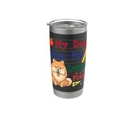 Mi Perro Pomerania Comió Mi Lección Planes Divertido Papá Mamá Maestra Vaso térmico de acero inoxidable de doble pared