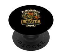 Mi Perro Salchicha es un dictador Amantes de Mascotas Mamá Papá Perro Divertido PopSockets PopGrip Adhesivo