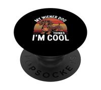 Mi Perro Salchicha Piensa Que Soy un Perro Salchicha Genial y Divertido PopSockets PopGrip Adhesivo