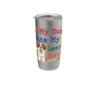 Mi perro San Bernardo se comió mis planes de lecciones Papá Mamá Maestra Vaso térmico de acero inoxidable de doble pared