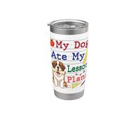 Mi perro San Bernardo se comió mis planes de lecciones Papá Mamá Maestra Vaso térmico de acero inoxidable de doble pared