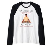 Mi Peso no es tu Negocio Hombre sarcástico Yoga Zen Hombres Fit Camiseta Manga Raglan