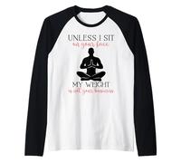 Mi Peso no es tu Negocio Hombre sarcástico Yoga Zen Hombres Fit Camiseta Manga Raglan