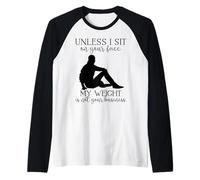 Mi Peso no es tu Negocio Hombre sarcástico Yoga Zen Hombres Fit Camiseta Manga Raglan