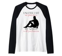 Mi Peso no es tu Negocio Hombre sarcástico Yoga Zen Hombres Fit Camiseta Manga Raglan