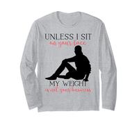 Mi Peso no es tu Negocio Hombre sarcástico Yoga Zen Hombres Fit Manga Larga