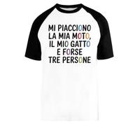 Mi Piacciono La MIA Moto Il Mio Gatto Baseball T-Shirt Unisex Men Women Short Sleeve