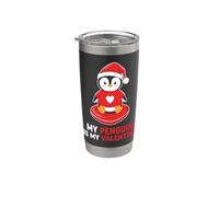 Mi pingüino es mi San Valentín Vaso térmico de acero inoxidable de doble pared