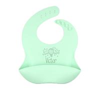 Mi Pipo - Babero Silicona Bebe Personalizado Menta con Nombre