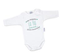 Mi Pipo - Body Bebe Personalizado Ha Llegado la Tía | 100% Algodón | Manga Corta o Larga | Body Recién Nacido | Regalos Bebe Personalizados | Fabricado en España