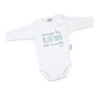Mi Pipo - Body Bebe Personalizado La Mejor Mamá del Mundo | 100% Algodón | Manga Corta o Larga | Body Recién Nacido | Regalos Bebe Personalizados | Fabricado en España