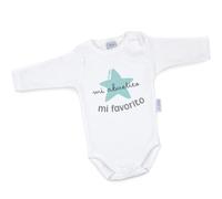 Mi Pipo - Body Bebe Personalizado Mi Abuelito Favorito | 100% Algodón | Manga Corta o Larga | Body Recién Nacido | Regalos Bebe Personalizados | Fabricado en España