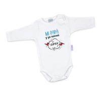 Mi Pipo - Body Bebe Personalizado Mi Papá y yo Somos Súper | 100% Algodón | Manga Corta o Larga | Body Recién Nacido | Regalos Bebe Personalizados | Fabricado en España