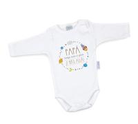 Mi Pipo - Body Bebe Personalizado Papá, Contigo hasta el Infinito | 100% Algodón | Manga Corta o Larga | Body Recién Nacido | Regalos Bebe Personalizados | Fabricado en España