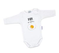 Mi Pipo - Body Bebe Personalizado Papi Te Quiero un Huevo | 100% Algodón | Manga Corta o Larga | Body Recién Nacido | Regalos Bebe Personalizados | Fabricado en España