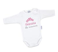 Mi Pipo - Body Bebe Personalizado Princesa de Mamá | 100% Algodón | Manga Corta o Larga | Body Recién Nacido | Regalos Bebe Personalizados | Fabricado en España