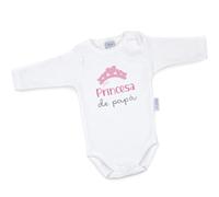 Mi Pipo - Body Bebe Personalizado Princesa de Papá | 100% Algodón | Manga Corta o Larga | Body Recién Nacido | Regalos Bebe Personalizados | Fabricado en España