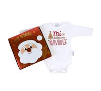 Mi Pipo - Body Navidad Bebe Divertido - Mi Primera Navidad | Body Bebe Recien Nacido 100% Algodón, Extrasuave, Cómodo, Ajustable | Talla 1 Mes, Manga Corta o Larga | Regalo Ideal para Navidad