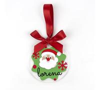 Mi Pipo - Bola Navidad Metacrilato Personalizada con Nombre - Papá Noel | Adorno Elegante | Lazo Plata y Cinta para Colgar | 8,5 cm | Decoración Navidad con Vinilo Candy | Hecha en España