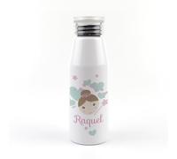 Mi Pipo - Botella Aluminio Niños Personalizada - Hada | Botella Agua Niños 500 ml | Ligera, Resistente y Cómoda | Con Tapón de Rosca y Asa de Silicona | Ideal para Escuelas, Deportes y Viajes