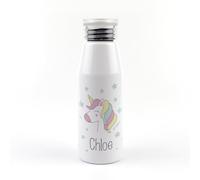 Mi Pipo - Botella Aluminio Niños Personalizada - Unicornio | Botella Agua Niños 500 ml | Ligera, Resistente y Cómoda | Con Tapón de Rosca y Asa de Silicona | Ideal para Escuelas, Deportes y Viajes