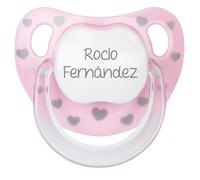 Mi Pipo - Chupete Personalizado Baby Chic | Chupete Bebe, Tetina Silicona Anatómica, +6 Meses | Personalizado con Nombre, Suave, Cómodo | Seguro, Libre de BPA, Fácil de Limpiar | Rosa Pastel