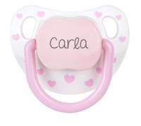 Mi Pipo - Chupete Personalizado Baby Chic | Chupete Bebe, Tetina Silicona Anatómica, +6 Meses | Personalizado con Nombre, Suave, Cómodo | Seguro, Libre de BPA, Fácil de Limpiar | Blanco/Rosa