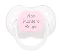 Mi Pipo - Chupete Personalizado Classic | Chupete Bebe, 3 Tipos de Tetina para Elegir, +0 Meses | Personalizado con Nombre, Suave, Cómodo | Seguro, Libre BPA, Fácil de Limpiar | Color Cristal Rosa