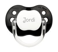 Mi Pipo - Chupete Personalizado Classic | Chupete Bebe, 3 Tipos de Tetina para Elegir, +0 Meses | Personalizado con Nombre, Suave, Cómodo | Seguro, Libre BPA, Fácil de Limpiar | Color Negro