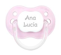 Mi Pipo - Chupete Personalizado Classic | Chupete Bebe, 3 Tipos de Tetina para Elegir, +0 Meses | Personalizado con Nombre, Suave, Cómodo | Seguro, Libre BPA, Fácil de Limpiar | Color Rosa