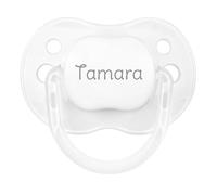 Mi Pipo - Chupete Personalizado Classic | Chupete Bebe, 3 Tipos de Tetina para Elegir, +6 Meses | Personalizado con Nombre, Suave, Cómodo | Seguro, Libre BPA, Fácil de Limpiar | Color Blanco