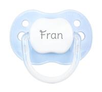 Mi Pipo - Chupete Personalizado Classic | Chupete Bebe, 3 Tipos de Tetina para Elegir, +6 Meses | Personalizado con Nombre, Suave, Cómodo | Seguro, Libre BPA, Fácil de Limpiar | Color Celeste