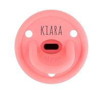 Mi Pipo - Chupete Personalizado Gummy | Chupete Bebe Silicona, Tetina Fisiologica, 0-36 Meses | Personalizado con Nombre, Suave, Cómodo | Seguro, Libre de BPA, Fácil de Limpiar | Color Coral