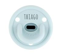 Mi Pipo - Chupete Personalizado Gummy | Chupete Bebe Silicona, Tetina Fisiologica, 0-36 Meses | Personalizado con Nombre, Suave, Cómodo | Seguro, Libre de BPA, Fácil de Limpiar | Color Azul Soft