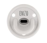 Mi Pipo - Chupete Personalizado Gummy | Chupete Bebe Silicona, Tetina Fisiologica, 0-36 Meses | Personalizado con Nombre, Suave, Cómodo | Seguro, Libre de BPA, Fácil de Limpiar | Color Gris