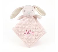 Mi Pipo - Doudou Bebe Personalizado Cabecitas - Conejito | Peluche Personalizado Bebe con Nombre Bordado | Trapito Suave 28x28 cm, Apto Desde 0 Meses | Doudou Bebé Extra Suave y Seguro